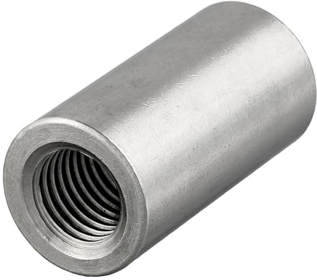 Lot de 2 manchons ronds avec filetage intérieur - Acier inoxydable A2/V2A - Manchon fileté - Manchon de connexion - Écrous d'écartement - Écrous longs (M12 x 50 mm, 2 pièces)