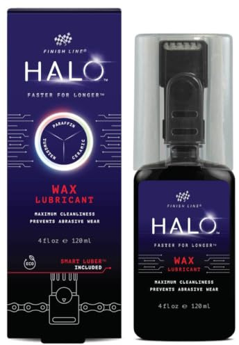 Finish Line HALO Wax Lube, premium kedjevax, flytande 120 ml flaska inkl. applikator, kedjefett för cykelkedja, smörjmedel med non-stick beläggning, e bike och cykeltillbehör, smörjfett