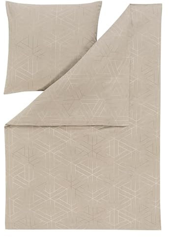 ESTELLA Biancheria da letto in flanella fine Tirolo naturale, 1 copripiumino 140 x 200 cm + 1 federa 70 x 90 cm