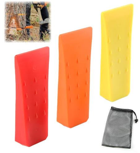3 Pièces Cale Plastique, badaren Coin pour Fendre Le Bois, Cales en Plastique, avec Poche, Robuste Et Durable, Outil Accessoire pour Bûcheron