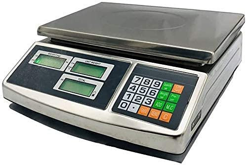 WYRMB Báscula de Cocina 30Kg/0,5G báscula de conteo Digital básculas industriales comerciales de Acero Inoxidable para Cocina Restaurante Comida Carne Fruta,30kg/1g