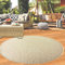 Teppich-Traum Teppich Wohnzimmer Outdoor Garten Balkon Terrasse wetterfest strapazierfähig farbecht mit originellem unifabenen Muster in beige, 200 cm Rund