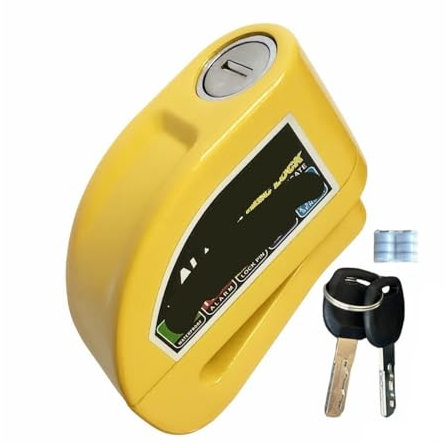 Blocco Freno A Disco Moto Blocco Ruota Sicurezza Per Moto Disco 110 DB Blocco Freno A Disco Con Ruota Di Sicurezza Rumorosa Bloccadisco(Yellow)
