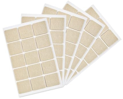 75 almohadillas autoadhesivas gruesas de fieltro para patas de silla, protectores de suelo, patas de muebles, fundas de patas de mesa, almohadillas antideslizantes de fondo cuadrado (30 x 27 mm, beige