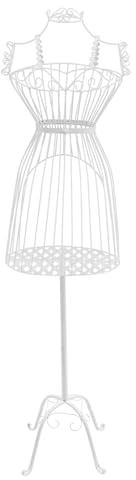 Manichino da sarta, manichino da donna, struttura in acciaio e ferro, altezza 147 cm, supporto a 4 gambe, per abiti, costumi da bagno e accessori (bianco, altezza del prodotto: 147 cm)