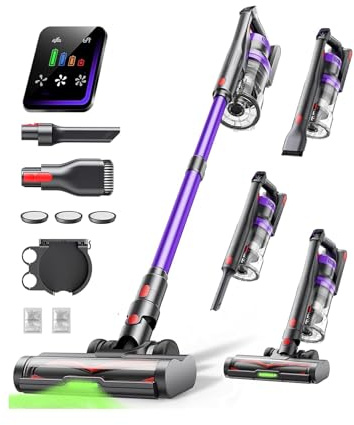 Cordless Vacuum Cleaner, 65Mins 600W 50KPA Stick Vacuum Cordless with V-Shape Anti-Tangle Brush, Aromatherapy Release, 1.8L Dust Cup One-Touch Empty, Powerful Vacuum for Home Floors/Pet Hair/Car/Stair