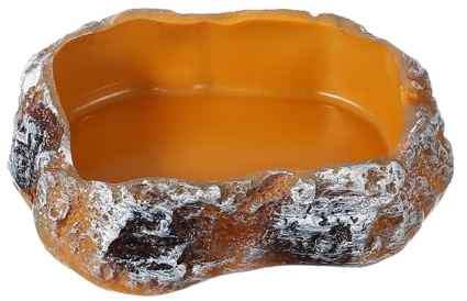 QUARKZMAN Cuenco De Comida para Reptiles 4.1 Pulgadas Naranja Diseñado