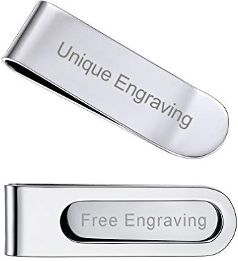 FaithHeart Pinza Personalizada Hombre para Billetes Tarjetas Acero Inoxidable 316L Clip de Dinero Metal Accesorio de Equipaje