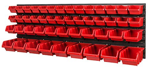 Système de rangement 1152 x 390 mm - Système de rangement empilable - 48 boîtes