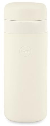 W&P Porter Insulated Bottle 16 oz | Clean Taste Ceramic Coating for Water, Coffee, & Tea | Wide Mouth Vacuum Insulated | Dishwasher Safe, Cream