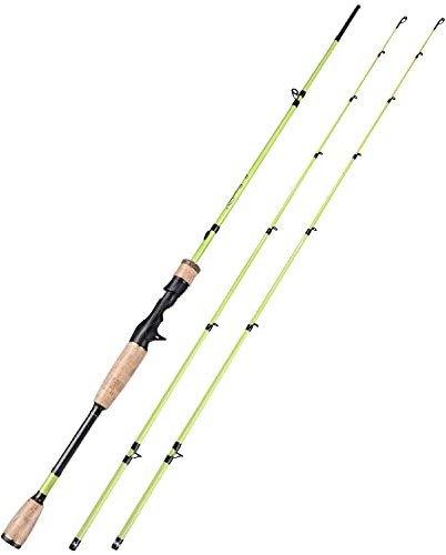 Sougayilang Angelrute, 30 Tonnen Kohlefaser, empfindliche 2-teilige Baitcasting-Rute und Spinnrute für Süßwasser oder Salzwasser, Angelrute in Turnierqualität mit 2 Spitzen für Bass-Y1.8M-QB