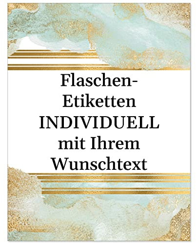 8 Flaschenetiketten selbstklebend mit Text personalisiert - Weihnachten Etikett Türkis Edel 2 - weihnachtliche Flaschen Aufkleber