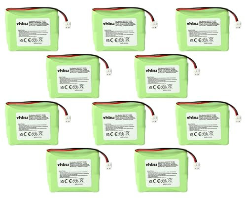 vhbw 10x Akku kompatibel mit BT Verve 410 red, 410 Single, 410 Quad, 410 Black, 410, 410 SMS schnurlos Festnetz Telefon (600 mAh, 2,4 V, NiMH)