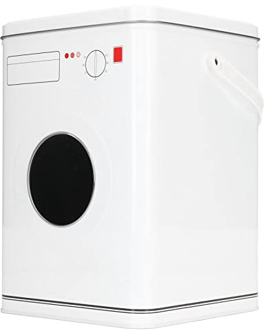 Bidone della Polvere per Bucato, Contenitore per Polvere per Bucato a Forma di Lavatrice Lucernario Trasparente Modello di Cartone Animato per Controsoffitto (Bianco)