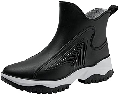 Botas de agua para mujer, botas de lluvia impermeables, botas de lluvia antideslizantes, botas de trabajo al aire libre, zapatos de jardín, cortos, botas de goma, botas de deslizamiento, botines,
