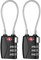 NAGE TSA Approved Luggage Locks, 3 Digit Suitcase Locks, Flexible Cable Padlock, Wire Lock, Travel TSA Lock for Backpack, Gym Locker, Tool Box, Laptop Bag (2P, Black)