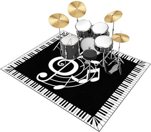 Tehocwiz 250 x 200 cm Schlagzeugteppich Professionelles rechteckiges Elektronisches Jazz Schlagzeug Kit für Bass Drum Snare Drum und andere Instrumente Teppich rutschfeste Schallschutzteppich