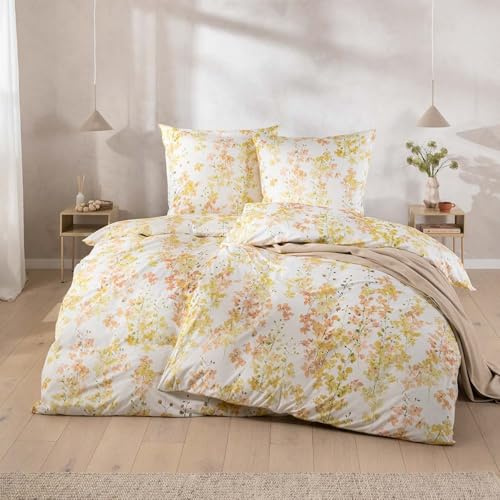 ESTELLA Biancheria da letto in jersey Mako Interlock Adeva colore 710/giallo 1 copripiumino 135 x 200 cm + 1 federa 80 x 80 cm