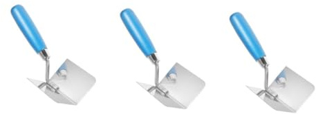 DIYEAH 3 pièces Truelle Dangle Acier Inoxydable avec Poignée Ergonomique Bleue Outil pour Joints et Enduits Outil de Plâtrerie Angle Intérieur Couleur Aléatoire Couleur Aléatoire