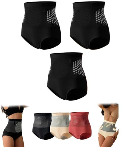 Générique Lot de 3 Short Sculptant Thermogénique Brûleur De Graisse, Short Gainant 4 en 1, Gainant Ventre Plat Taille Haute pour Femme, Pantalon de Yoga Raffermissant et Façonnant, Slip Modelant Doux