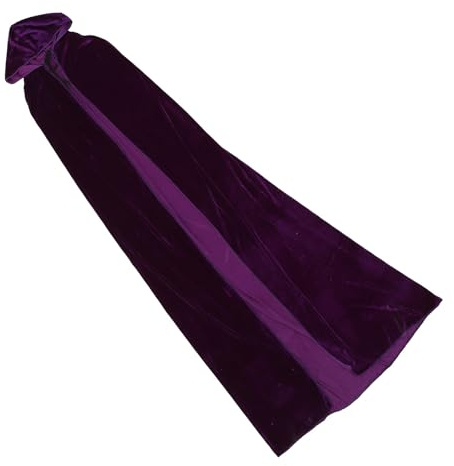MOBUTOFU Mantello in Pile Porpora per Halloween, Riutilizzabile e Facile da Indossare, per Feste di Halloween e Cosplay da Strega, Design Creativo e Stile Unico