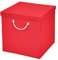 CM3 1 Stück Rot Faltbox 30 x 30 x 30 cm Aufbewahrungsbox faltbar mit Kordel und mit Deckel