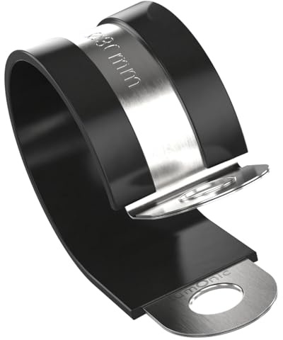 Lumonic fascette per tubi da 30mm con inserto in gomma in acciaio inox V2A I fascette per cavi da avvitare I fascetta per tubi 30mm, fascette per tubi