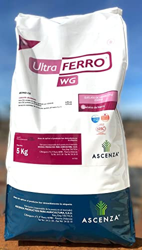 Zayta Quelato de Hierro 6% para riego 5kg. Ultraferro es Correcto ferrico para arboles de Alta eficacia y Suelos calizos y bloqueados.