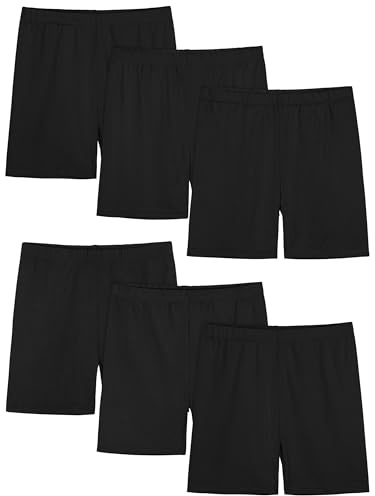 FEOEOR 6 Pack Girls Bike Shorts Cartwheel Toddler Biker Under Dress Dance Multi-Color Kids Shorts Girls Clothes Black 4-5T