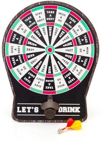 Carousel Home Dartboard Drinking Game | Magnetic Dart Board With Bottle Opener | Shot Roulette Dartboard Wall Mounted Adult Game - 40cm