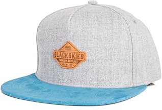 Blackskies® Essentials Snapback Cap | Schirm Unisex Premium Baseball Mütze Kappe Basecap Verstellbar One Size Herren Damen Cap - Männer Frauen Outdoor Sommer Freizeit - Grau-Hellblau-Hellblau