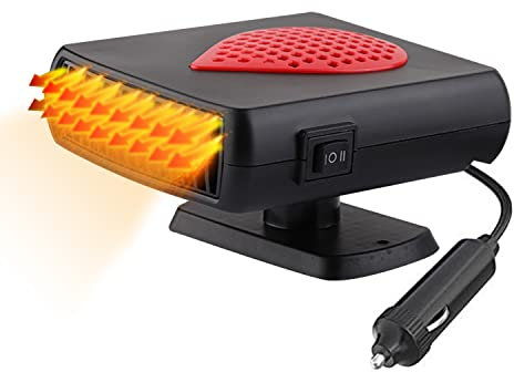 Portable 12V Car Heater Defroster, 150W Auto Heater Fan Anti-Fog Car Defroster That, 2 in 1 Fast Heating and Cooling Function for Car Defroster Windshield Fast Defogger, Plug in Cigarette Lighter