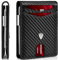 TENBST Mens Wallets Slim, Card Holder Men, RFID Blocking Carbon Fiber Leather Wallets for Men, Holds up to 12 Credit Card Holder, Money Clip & ID Window, Minimalist Men's Walletss with Gift Box, Black