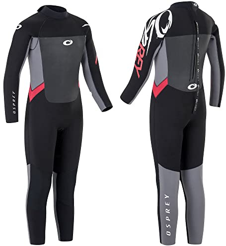 Osprey | Kids 5mm Wetsuit, Full-Length Winter Kids Neoprene Surfing Bodyboarding Wetsuit, Origin, Red