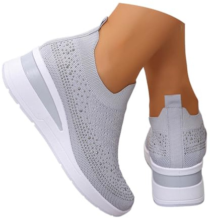 Baskets à paillettes pour femme avec strass - Semelle souple - Chaussures de course légères - Chaussures de sport - Chaussures de loisirs - Pieds larges - Chaussures à enfiler - Chaussures de sécurité