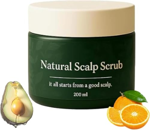 Exfoliante Natural para el Cuero Cabelludo, Hidratante y Reconfortante, Alivia la Picazón del Cuero Cabelludo y la Caspa, Fórmula Suave para Todo Tipo de Cabello