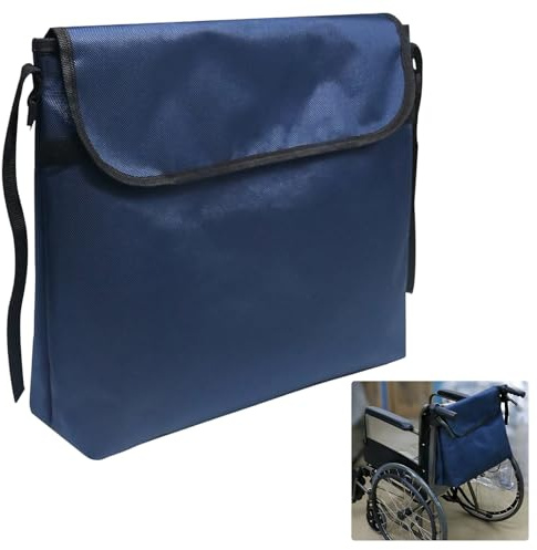 43 x 43 cm rullstolsväska bak, stor förvaringsväska för rullstol av vattentätt oxfordtyg, väska för rullator, rullstolspåse med spänne och kardborreband, för rullstolar, gånghjälpmedel