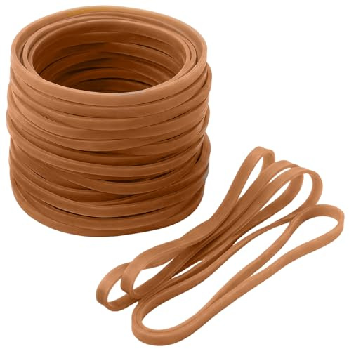 50 Pezzi Elastici Grandi in Gomma, Banda Elastica Ufficio 120 x 6 mm Anelli Bande Elastici di Gomma Resistenti Riutilizzabili Rubber Elastic Bands Multiuso per Ufficio, Casa, Scuola