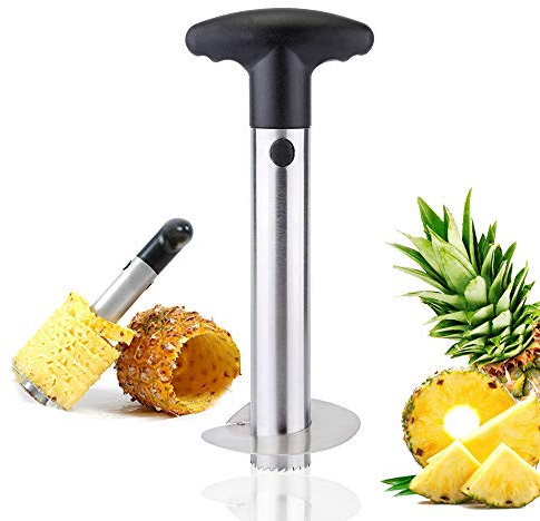 Latauar Pineapple - Cortador de zanahorias de cortador de piña, herramienta de corte de disolvente de varilla de acero inoxidable – Todo en un utensilio de cocina