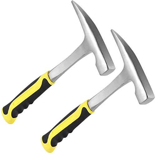 MANCHAP 2 PCS 32oz Rock Pick Hammer, 2LB Masonry Hammer with Pointed Tip for Geological, Camping