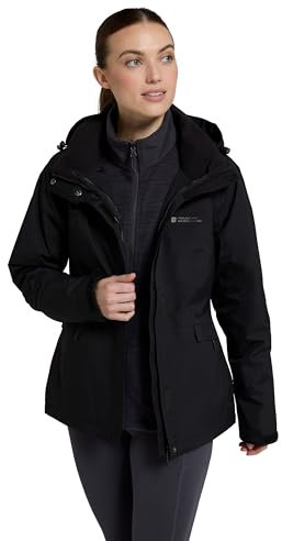 Mountain Warehouse Season Mens Padded Jacket - Water Resistant Puffer Coat, Lightweight, Warm, Lab Tested to -30C, Microfibre Filler - For Travelling, Walking Black M