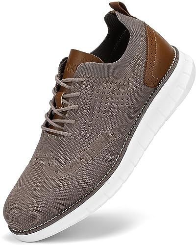 SVNKE Scarpe Oxford Uomo in Pelle Classiche Stringate Derby Basse Oxford Vintage Elegante Leggere Marrone 41