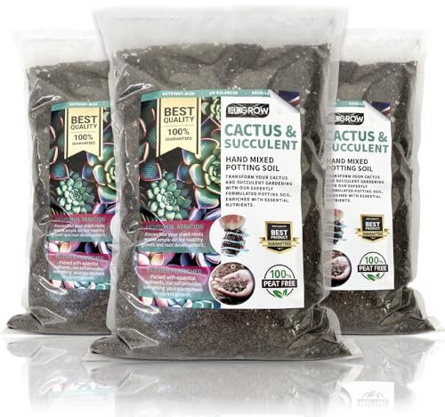 UK GROW : 20L Premium Cactus and Succulent Soil Blend - 20 Litre - Tailored for Thriving Plants in the UK (HEAT SEALED BAG)