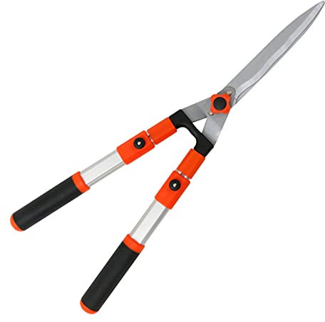 XAoSCd Garden Hedge Shears Gardening Tools, Sk5 Blade Extendable Handle Hedge Shears With Adjustable Length Handle For Trimming Borders Topiaries Boxwood,