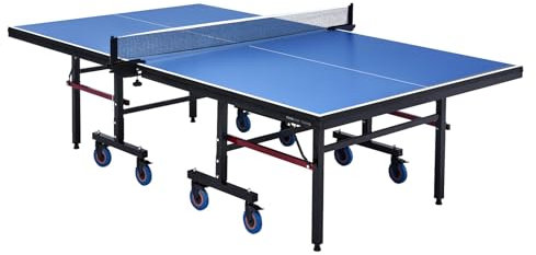 VEVOR Ping Pong Table, Professional Table Tennis Game, Indoor MDF Portable Table Tennis Table, Foldable Ping Pong Table with Quick Clamp Net and Lockable Wheel, 10 Minute Easy Assembly, 25mm Tabletops