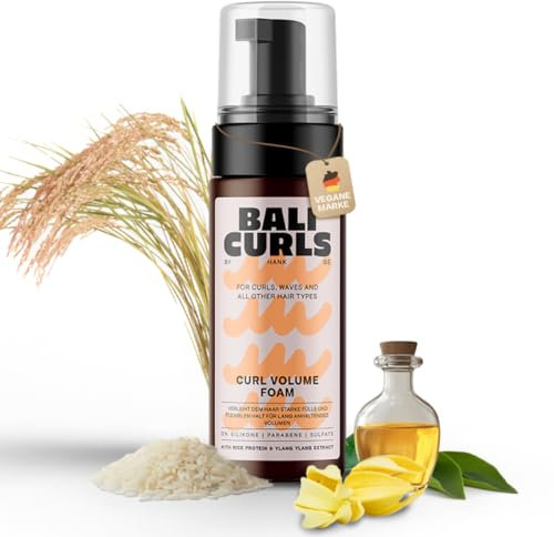 Bali Curl Volume Foam - Espuma para rizos ligeros - Espuma de rizado aireada para cabello voluminoso - Espuma para el cabello para mayor agarre y resultados de peinado suaves - 150 ml