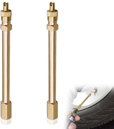 Lot de 2 rallonges de valve de voiture - 10 cm - Avec valve anti-retour - Rallonge de valve pour camion, voiture - Compatible avec valve de pneu