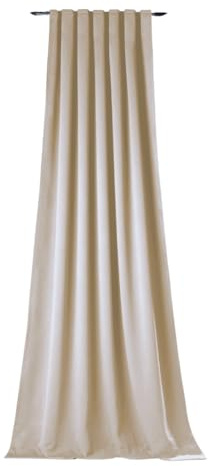 NOVUM fix Vorhang Verdunkelung in beige Kälteschutz Kräuselband Blickdicht Klimavorhang Übergardine XXL extra lang bis 350 cm energiesparen 145x325 cm (BxH)