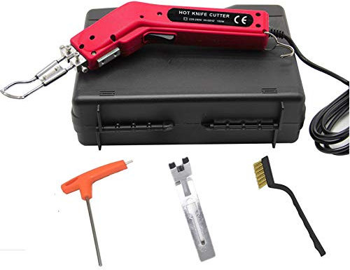 Seababyhouse Cuchillo Eléctrico Profesional Cortador de calefacción para Cortar la Cinta, Cuerda y Telas, con Pie de Corte, Estuche
