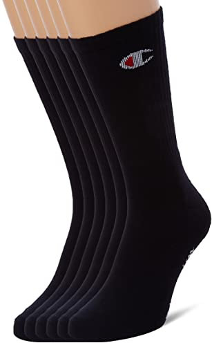 Champion Mixte Socks Basics 6pk Crew Protège-Bas & Socquettes, Noir, 43-46 EU